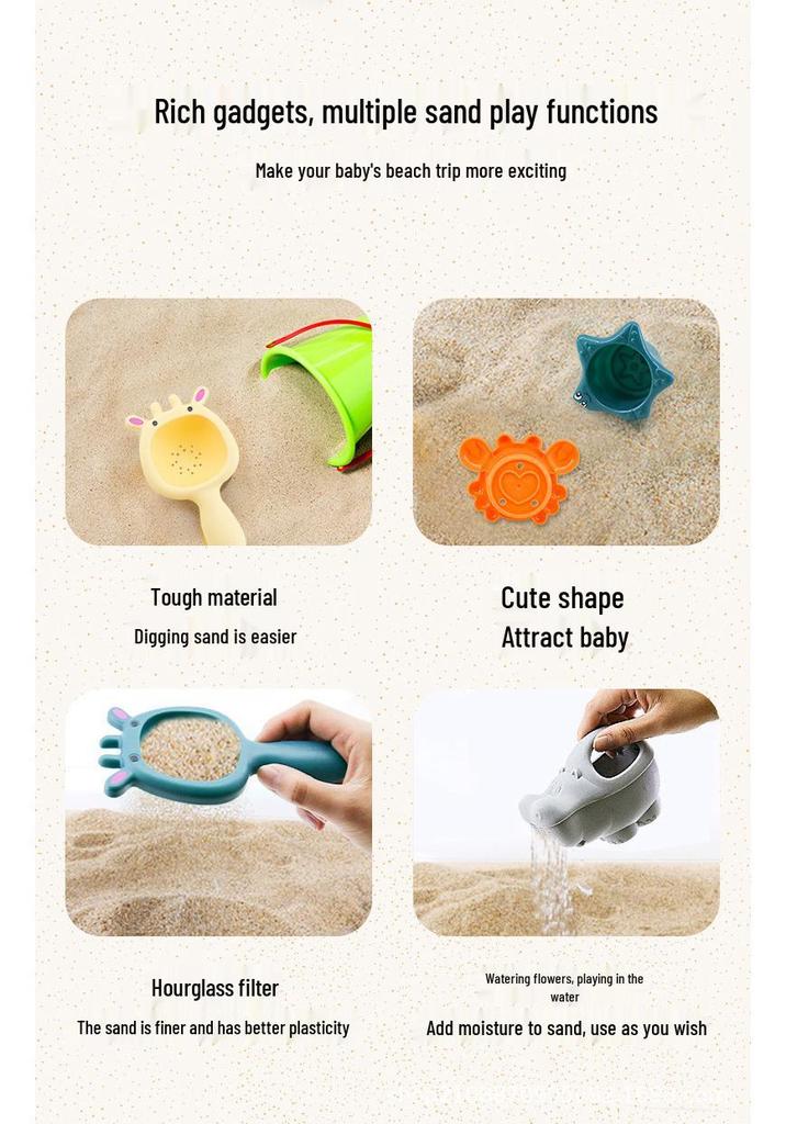 Children's Dinosaur Beach & Bath Toy Set with Trolley