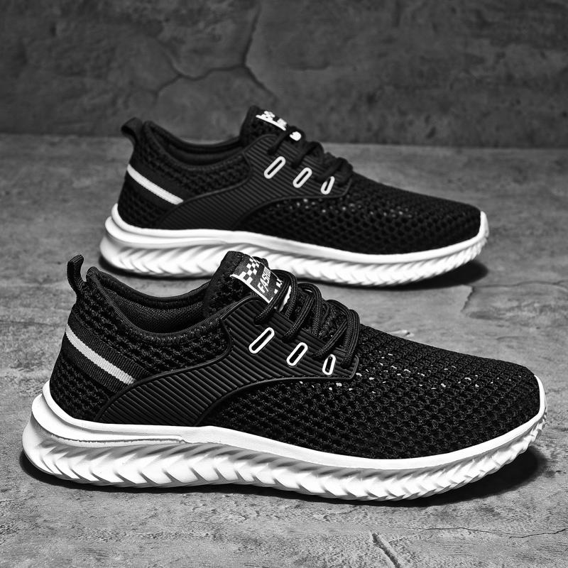 Men's Summer Sports Shoes Breathable Hollow Out Special Black Size 39-48 Running Shoes Barefoot Comfortable Flat Walking Shoes