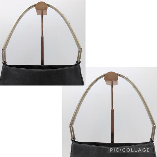 PRADA Metal Handle Handbag Semi One Shoulder Bag Hobo Archive Y2K Triangle Logo Plate