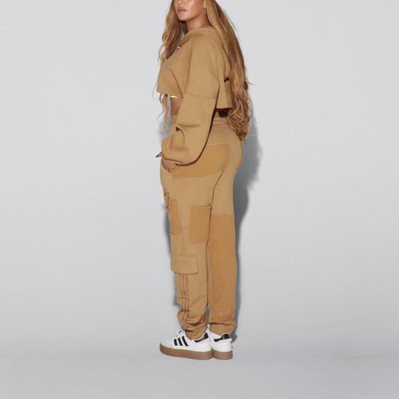adidas Originals Trefoil X Ivy Park Collaboration Multi-Pocket Track Pants Men Bottoms Brown H38827