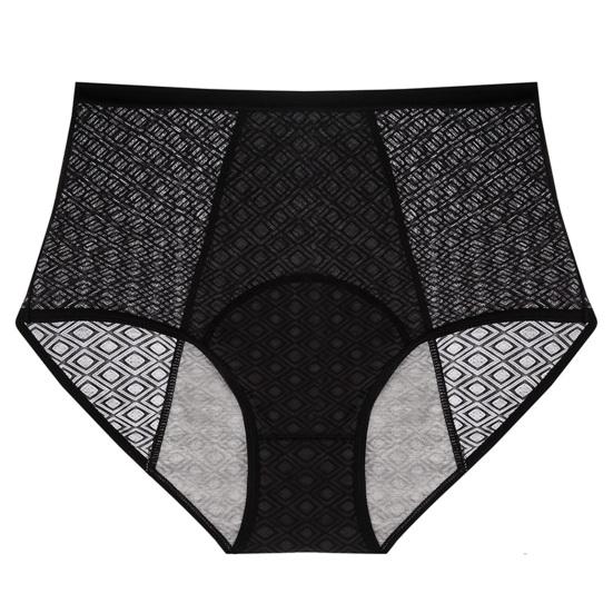 Женское менструальное белье, непромокаемое, с высокой талией, менструальные трусы, женские, мягкие, эластичные, послеродовые трусы XS чёрный