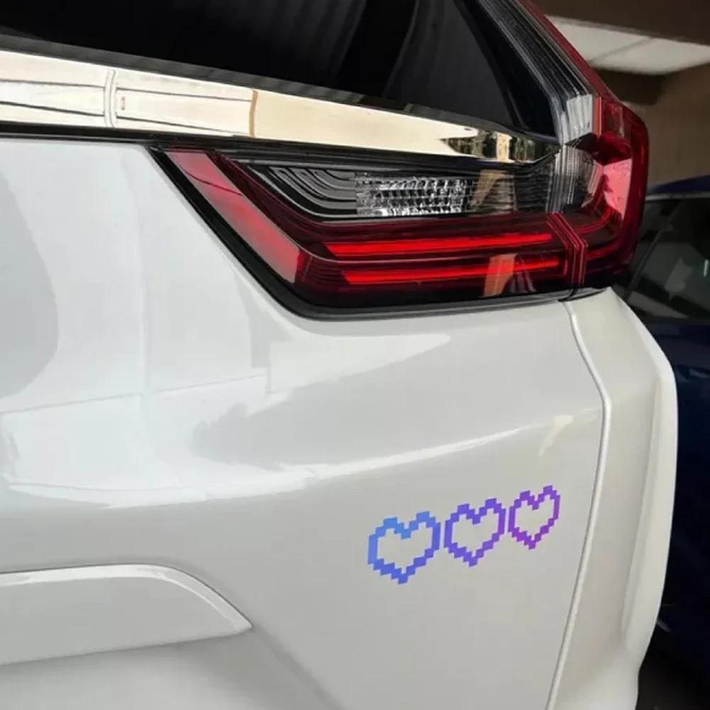 6Pcs Mosaic Heart Vinyl Stickers, Waterproof PVC Love Decals for Car Motorcycle Laptop