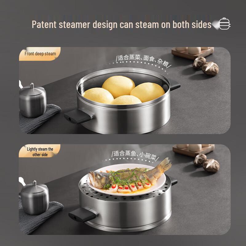 SUPOR 304 Stainless Steel Double-Layer Steamer Pot