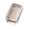 Travel Soap Dish Pink With Transparent Sealing Cover Portable Soap Box Outdoor Tourism Bathroom Soap Rack Storage Container