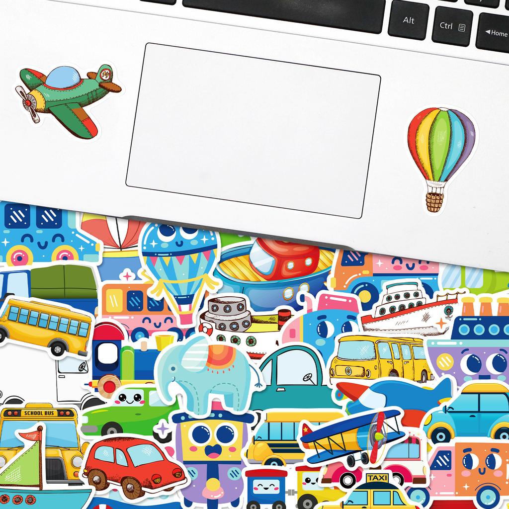 150 Cartoon Vehicle Series Stickers for Children Primary School Students' Educational Kindergarten Object Recognition Train Stickers