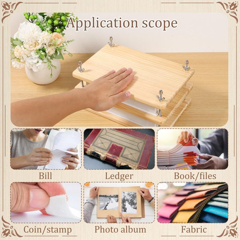Book Press Bamboo Wood Book Binding Press Portable Paper Press for Bookbinding Practical Book Binding Tools for Craft