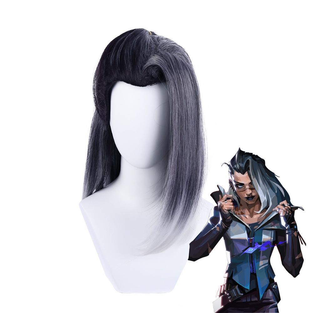 Black Dream Valorant Fade Cosplay Wig With Pointed Beauty For Anime Fans