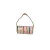 Trendy Street Style Canvas Tote Bag Colorful Stripes Medium Shoulder Bag