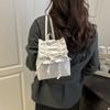 Tie Bow Backpack Y2k Student School Bag Portable Pu Leather Backpack  Children