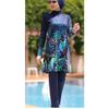 Banana Leaf Print Set Muslim Women Modest Seaside Swimwear Full Coverage Swimsuit Beachwear Burkini Swimsuit Set (Without Headscarf)
