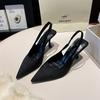 French bag head high-heeled sandals women's 2025 spring and summer new suede light mouth stiletto temperament with skirt stiletto sandals