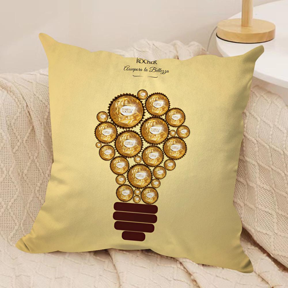 Anime Sweet FFerreros Cushion Cover Short plush Doublesided Print Square Throw Pillow Covers Sofa Home Cushion Decor