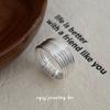 Cui Yan S925 Sterling Silver Multi-layer Korean Line Ring - Women's European American Fashion Simple Band