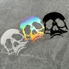 1PC Waterproof Holographic Skull Vinyl Stickers In Red White Black for Car Motorcycle Helmet Decoration Durable Premium Fashion