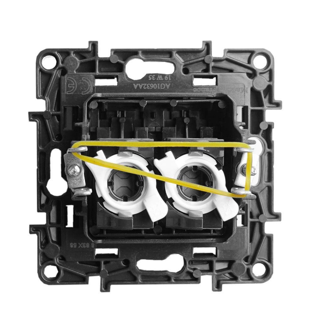 Gniazdo Komputerowe Podwojne Rj45 Kat.5E Ftp Sieciowe Czarne