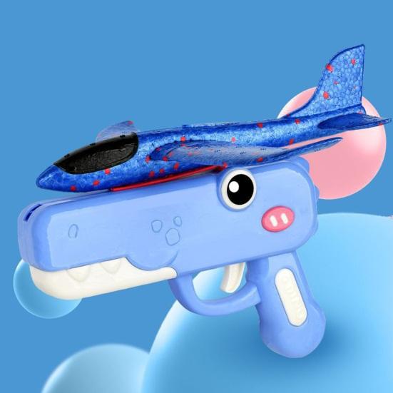 Dinosaur Airplane Launcher Toy Hand-Powered Glider with Soft Foam Aircraft Outdoor Flying Toy Fun Gift for Boys Girls