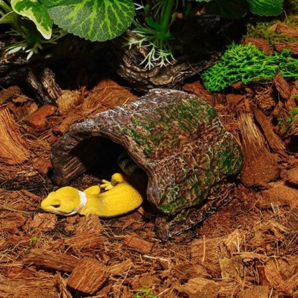 Hollow Tree Hole Shelter Simulation Reptile Cave Multi-functional Reptile Hideout  Pet Breeding