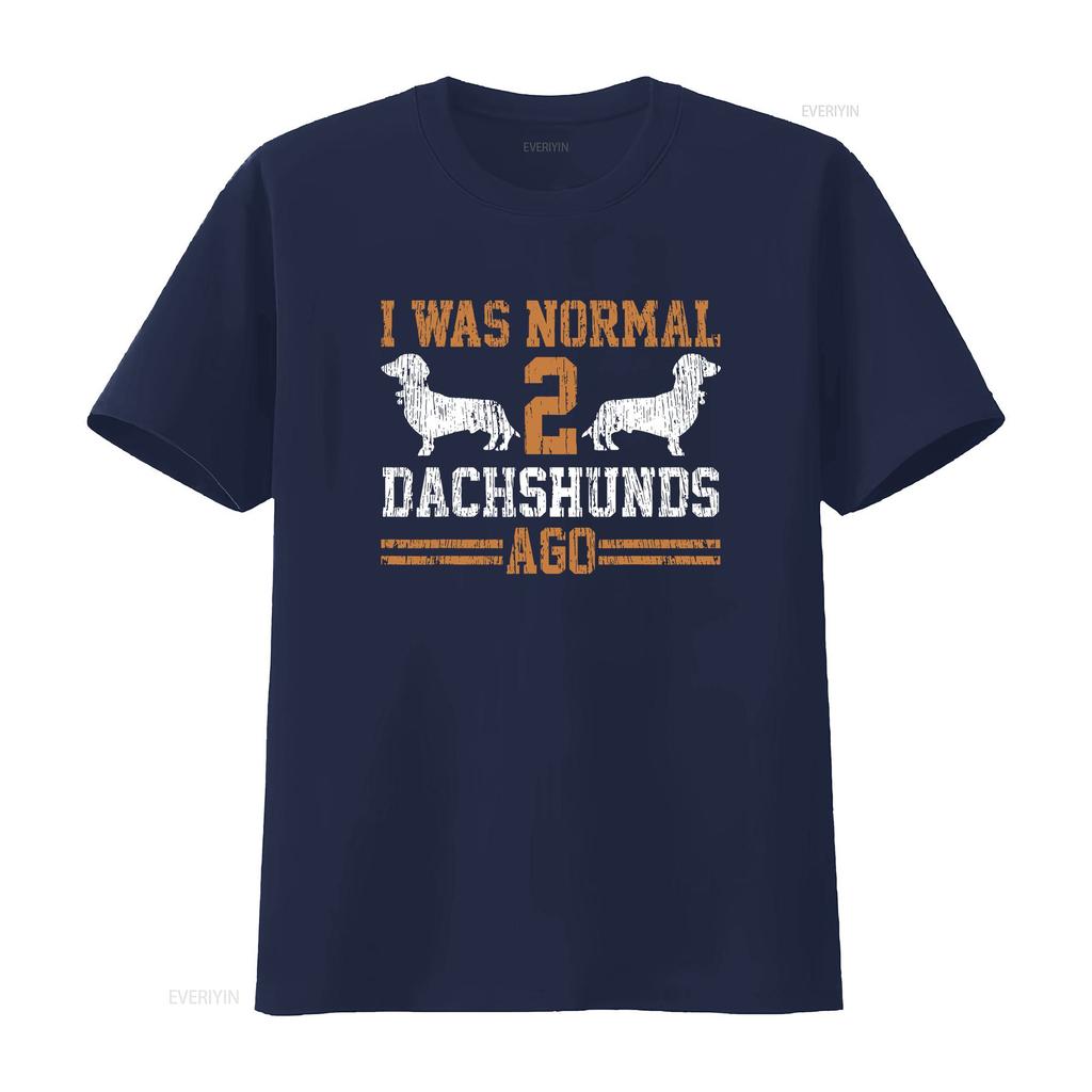 Dachshund Wiener I Was Normal 2 Two Dog Vintage T Shirt Sweat 14155 Vintage Slightly Graphic Streetwear Casual Homme