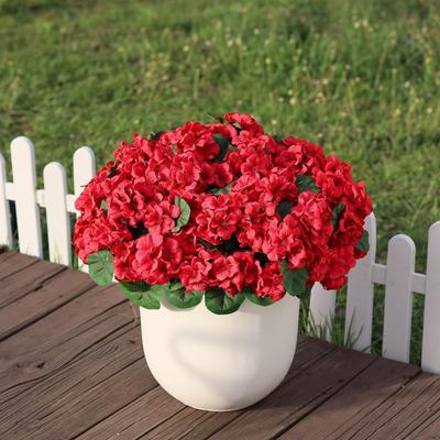 Artificial Potted Flower with Green Leaves Realistic UV Resistant Fake Silk Flower with Pot Indoor Outdoor Garden Patio Balcony Bonsai Decoration
