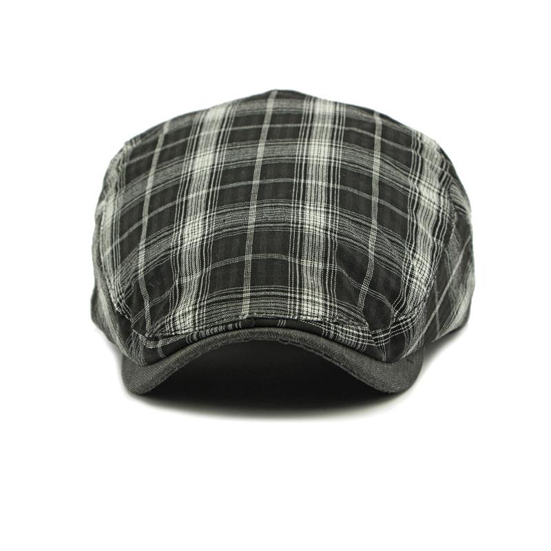 Plaid Hat Women's Beret Men's British Retro Progressive Cap Peaked Cap