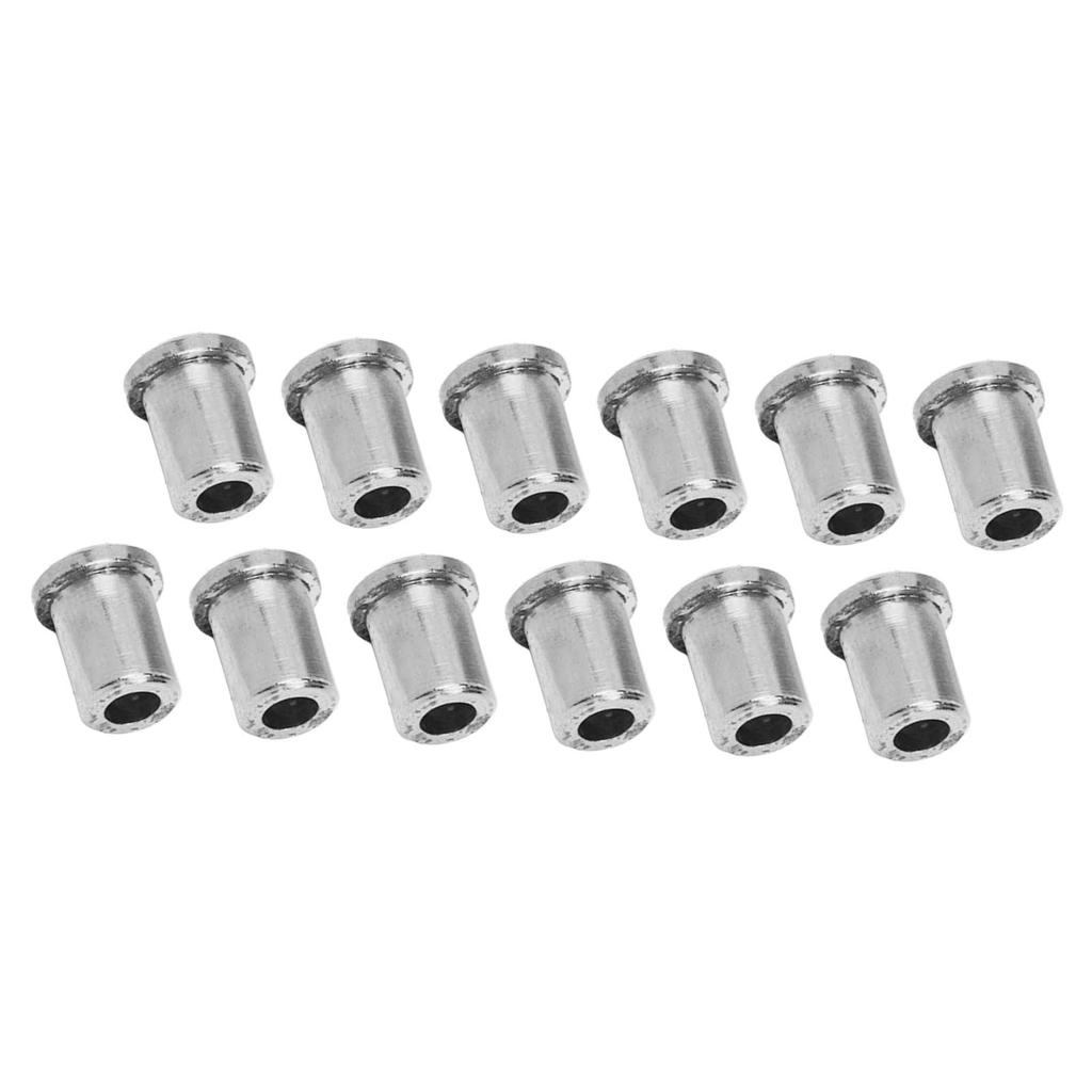 12PCS Guitar Through Body Ferrules Replacement Metal String Bushing for Electric Guitar