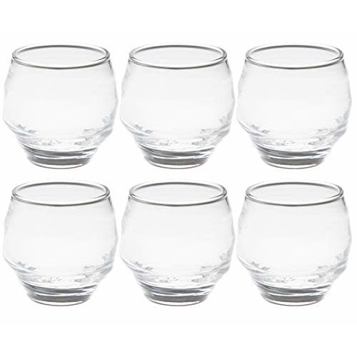 Toyo Sasaki Glass Sake Glasses, 100ml, Set of 6, Made in Japan, Dishwasher Safe, Suitable for Commercial Use, B-40103-JAN