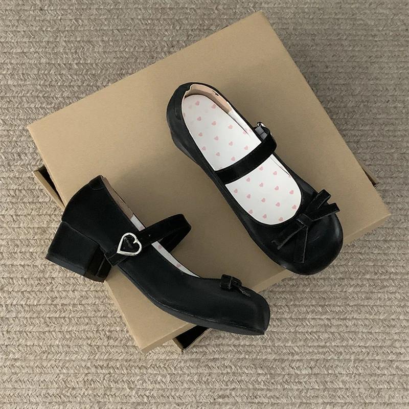 fashion Autumn Women Mary Jane Shoes Fashion Butterfly-knot Ladies Comfort Round Toe Low Heel Footwear