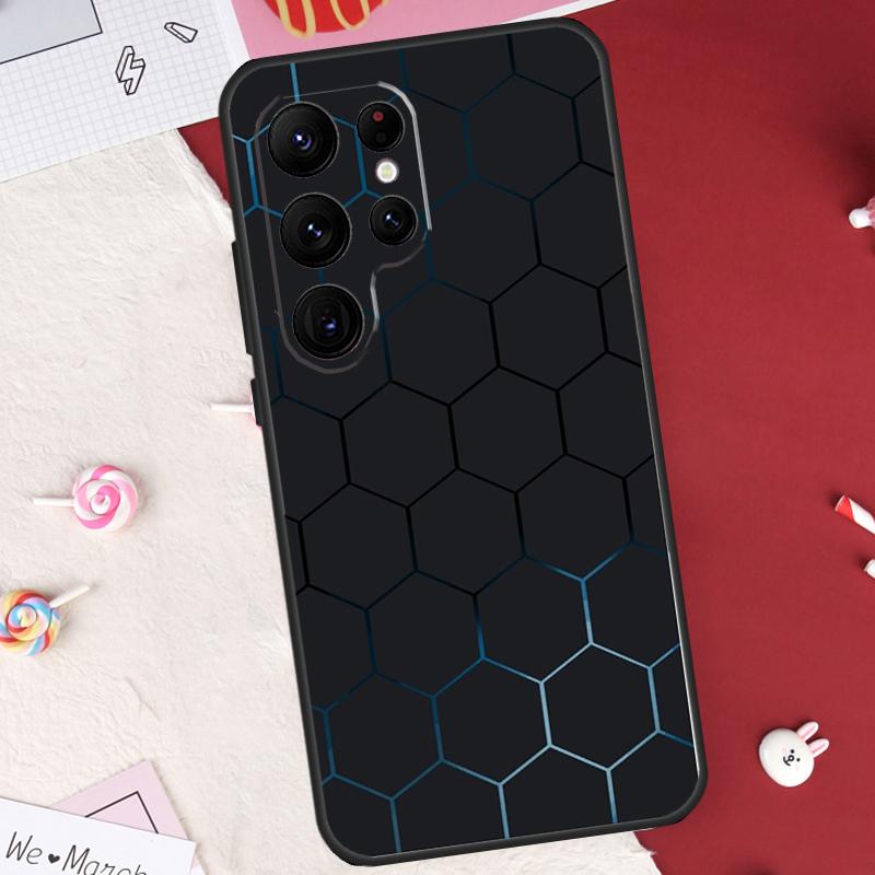 Carbon Fibre Neon honeycomb Case For Samsung Galaxy S26 Ultra S20 S21 S22 S23 S24 S25 Ultra S10 Plus S25 FE Cover Shell