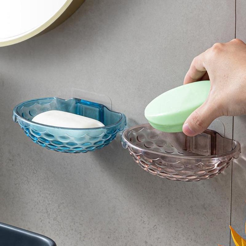 Soap Rack No Drilling Wall Mounted Soap Holder Soap Sponge Dish Bathroom Accessories Self Adhesive Soap Dishes Decor