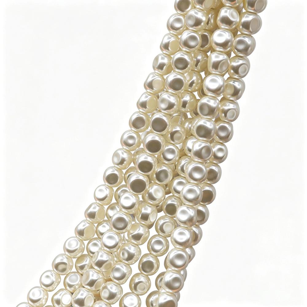 High Quality 8mm Indented Baroque Pearls Imitation Pearl Glass Beads Irregular Loose Pearls for Elegant Design Jewelry DIY
