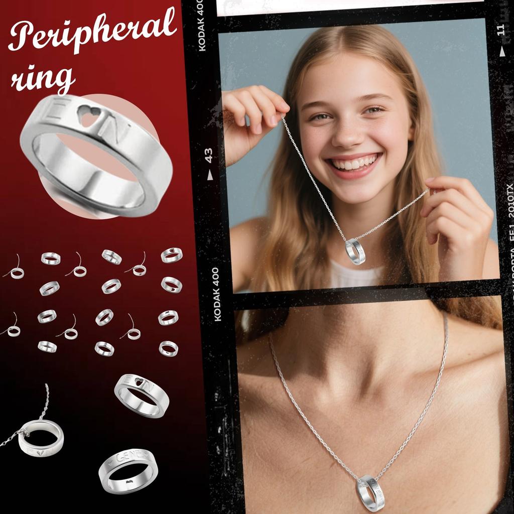 Kpop Idol ENHYPEN Ring Necklace, Ring Necklace Gift, Fan Gift, Birthday Gift(Ring + Necklace)