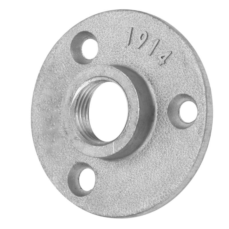 10 Stück Legierung/Gusseisen 3 Löcher 65mm DN15 Flansch Rohr Basis Gewinde Bodenflansch(Gusseisen)
