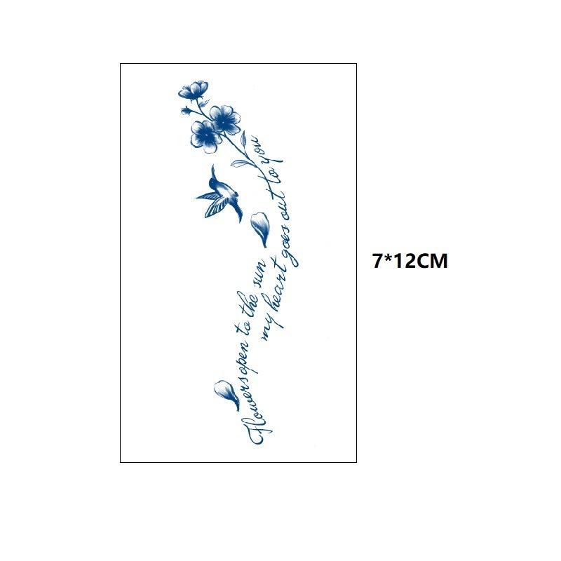 Model mic Fluture Val de mare Coada de pește Cealaltă parte Floare Suc proaspăt Mic Simulare pe bază de plante Cufăr Transfer de apă Autocolant tatuaj