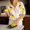 Spring Summer Women Sweet Age-reducing Short Sleeve Knit Cardigan Casual Sweater Top