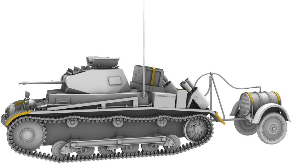 IBG 1/35 Scale German Panzer II Ausf. B with Fuel Trailer and Storage Box, Plastic Model Kit PB35080