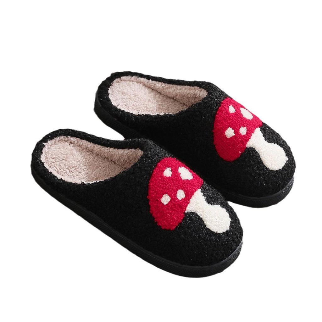 Grzybkowe bawełniane pluszowe kapcie dla par - Ciepłe buty domowe dla mężczyzn i kobiet