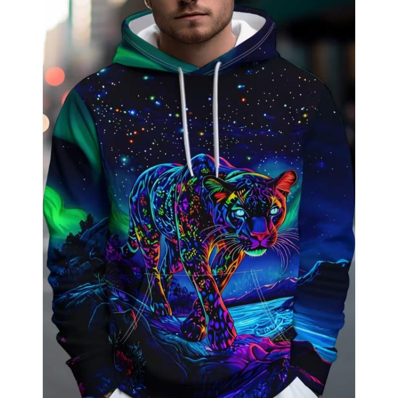Men's 3D Long Sleeved Hooded Sweatshirt
