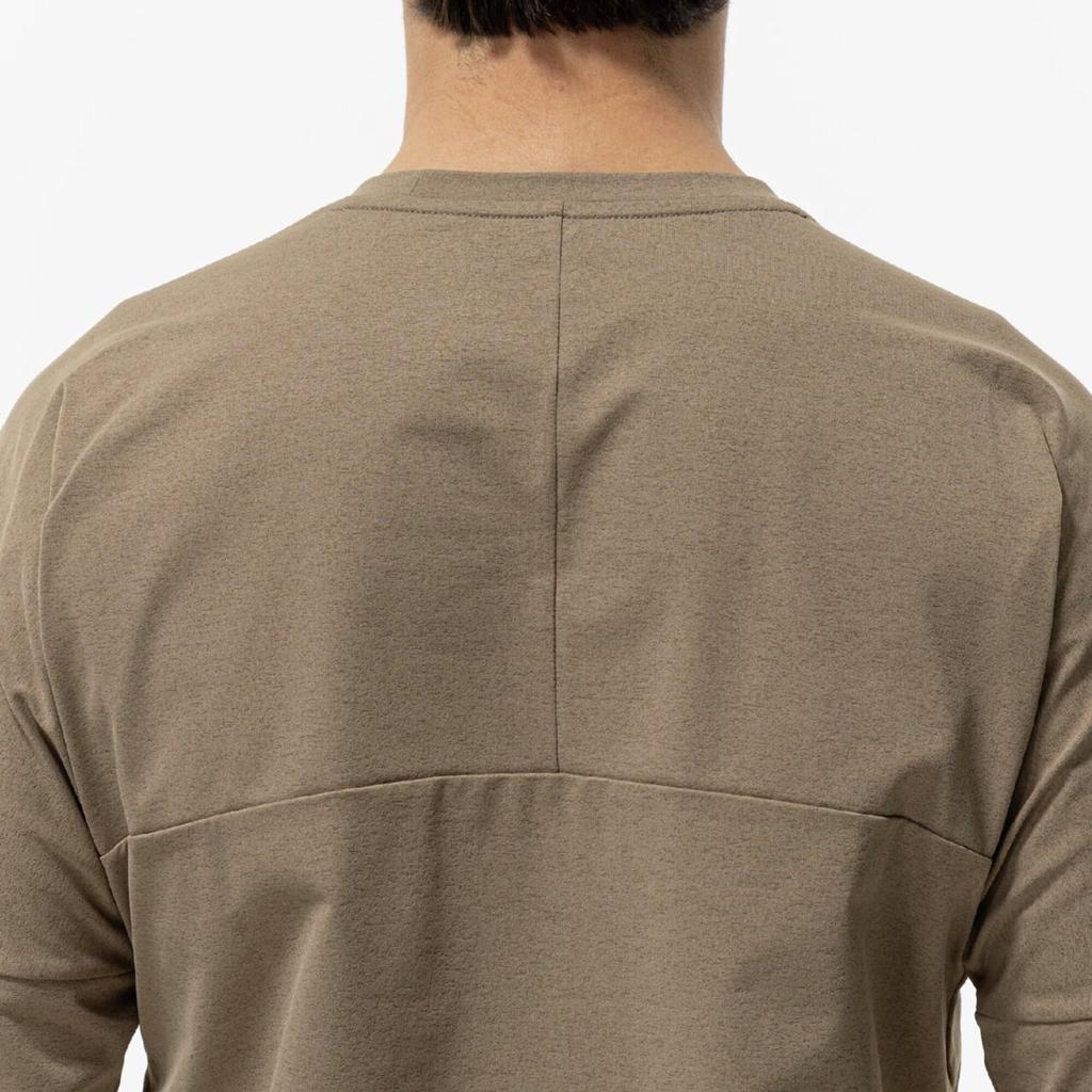 Soft Dry Training Size M Men's T-Shirt (Long Sleeve), Moisture-Wicking, Quick-Drying, Camel, (32MAB029)