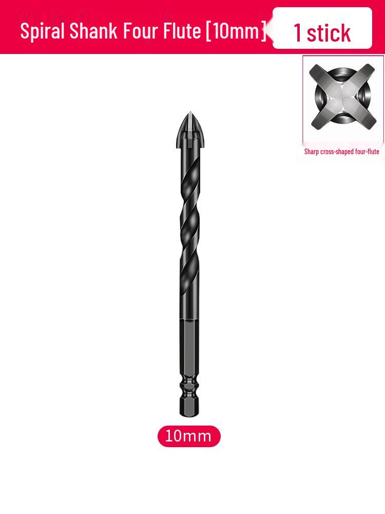 6mm All-In-One Tile and Concrete Drill Bit - Four-Flute Alloy Triangle for Glass and Cement