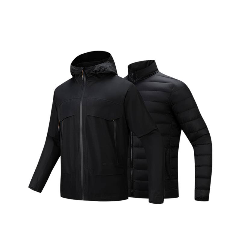 

Anta Outdoor Series Hooded Zipper Solid Color Three-In-One Casual Jacket Men jackets 152546606-4 4XL