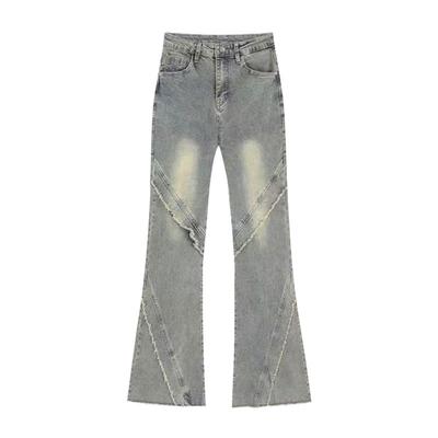 Women's Nostalgic High Waist Slim Fur Fringed Horseshoe Flared Pants