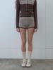 KIJUN Stripe Knit Shorts Brown