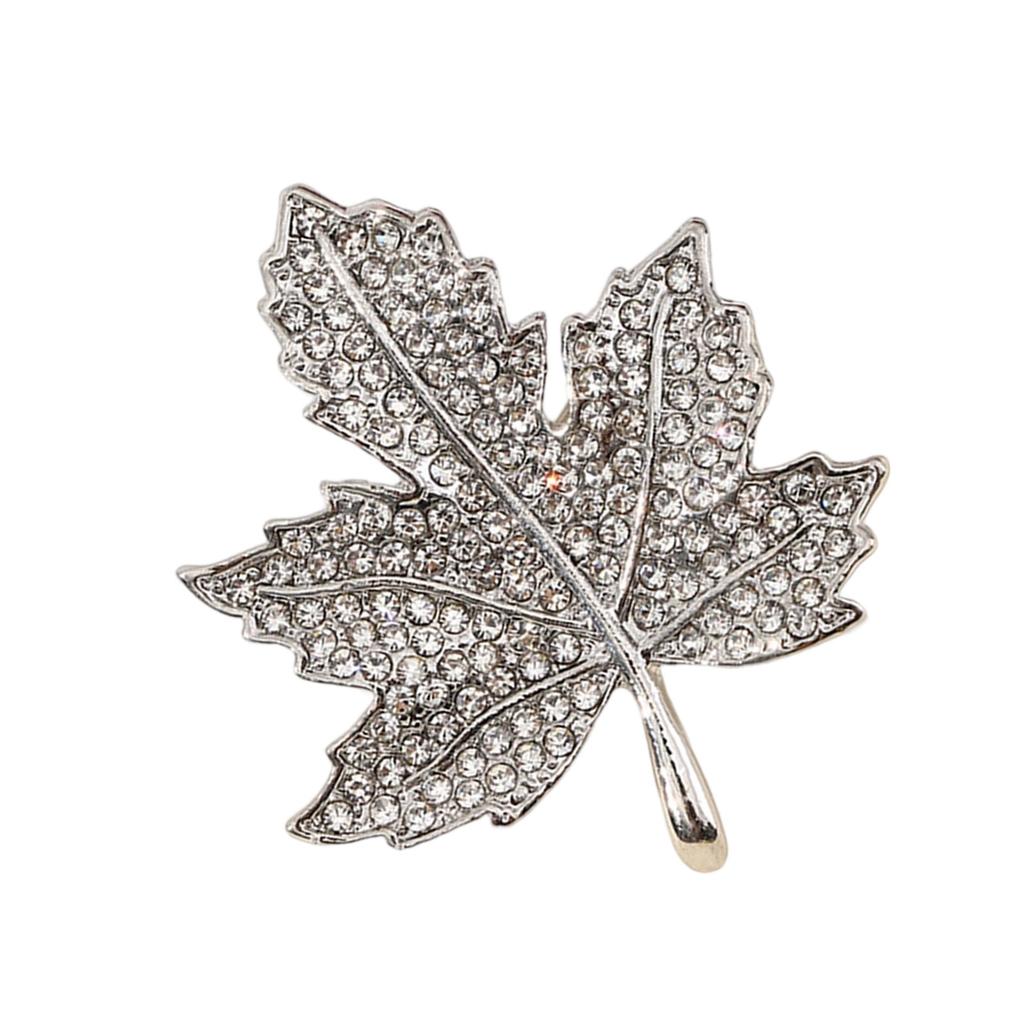 Vintage Maple Leaf Brooch With Antique Finish And Sparkling Rhinestones Antique Jewelry For Elegant Outfit Enhancement