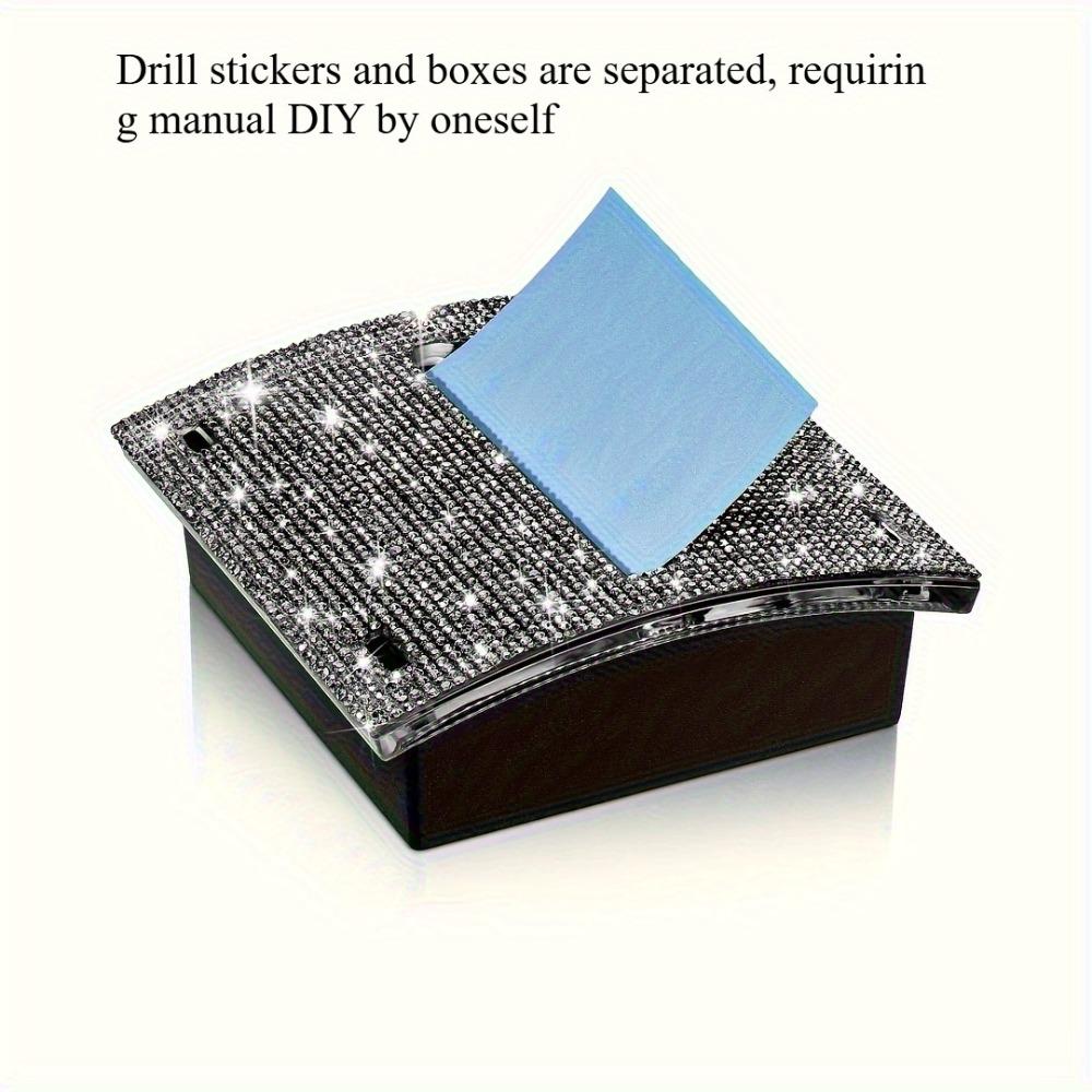 1pc Glittery Clear Desk Sticky Notes Organizer, Stationery and Handwritten Accounts Storage Container, Desktop Tidy Up Box, Office Essentials