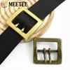 Boucles de Ceinture Rétro pour Homme Meetee 40mm Boucles à Ardillon Cuivre Pur Boucle de Ceinture à Double Aiguille Boucle d'Ajustement de Sangle Accessoires de Couture