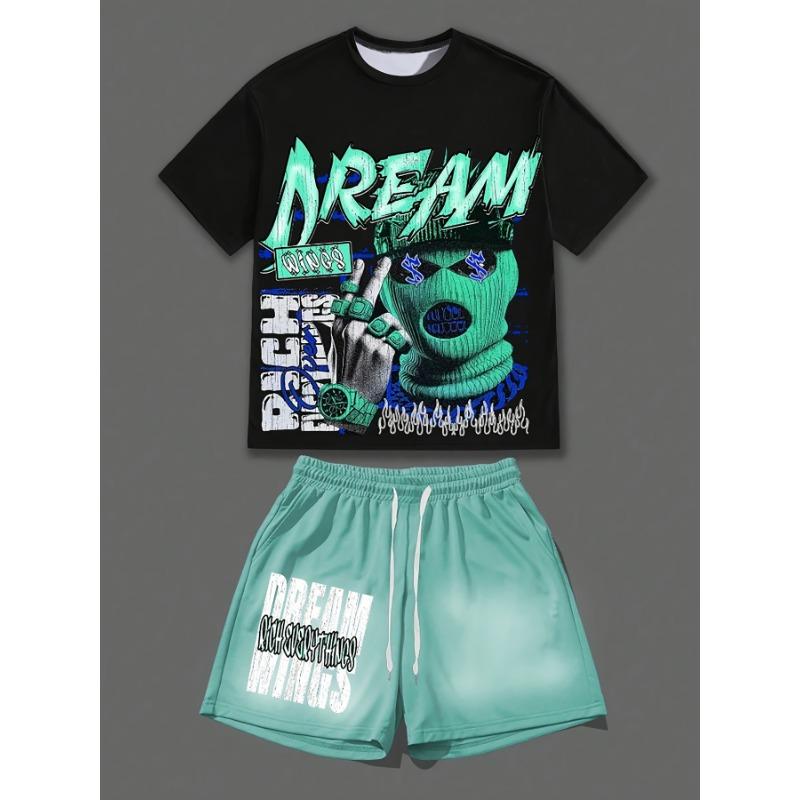

Men s suit short sleeve T-shirt and shorts S