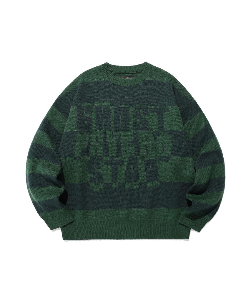 NICEGHOSTCLUB Stripe Psycho Knit_Green(Ng2Efuk600A)