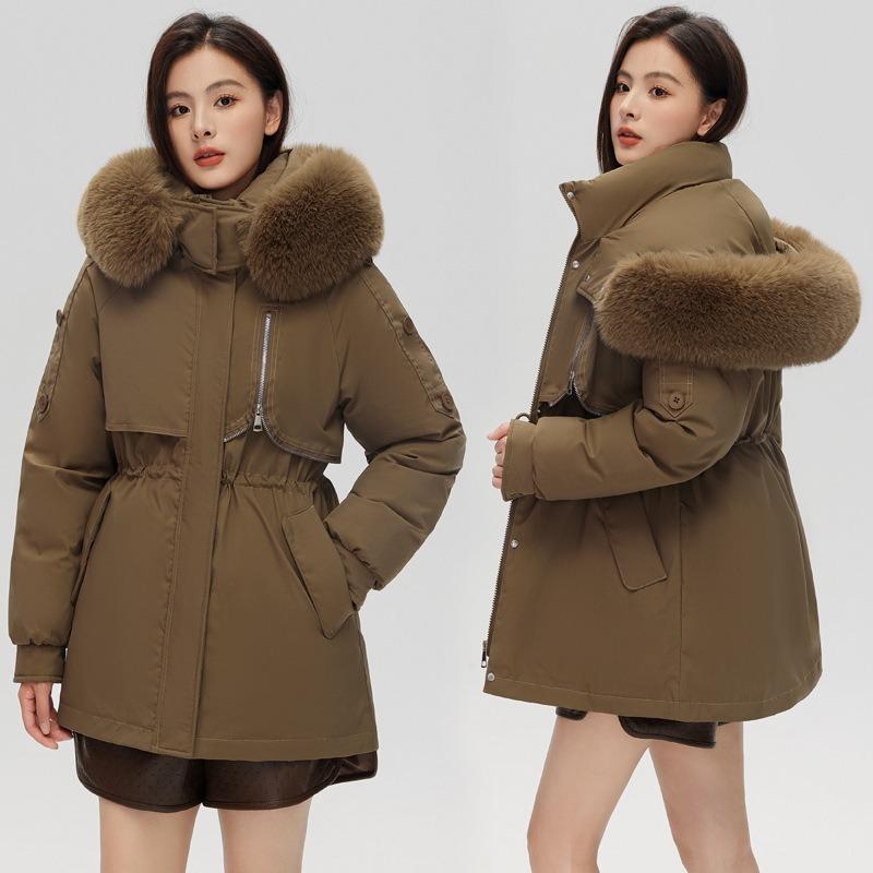 Women's clothing thickened pie overcomes women's short winter new big fur collar slim and thin cotton clothes women's coat