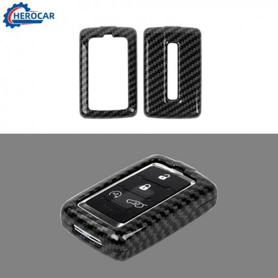 Carbon Fiber Key Fob Protector Case Cover Shell Trim for Jeep Grand Cherokee 21+