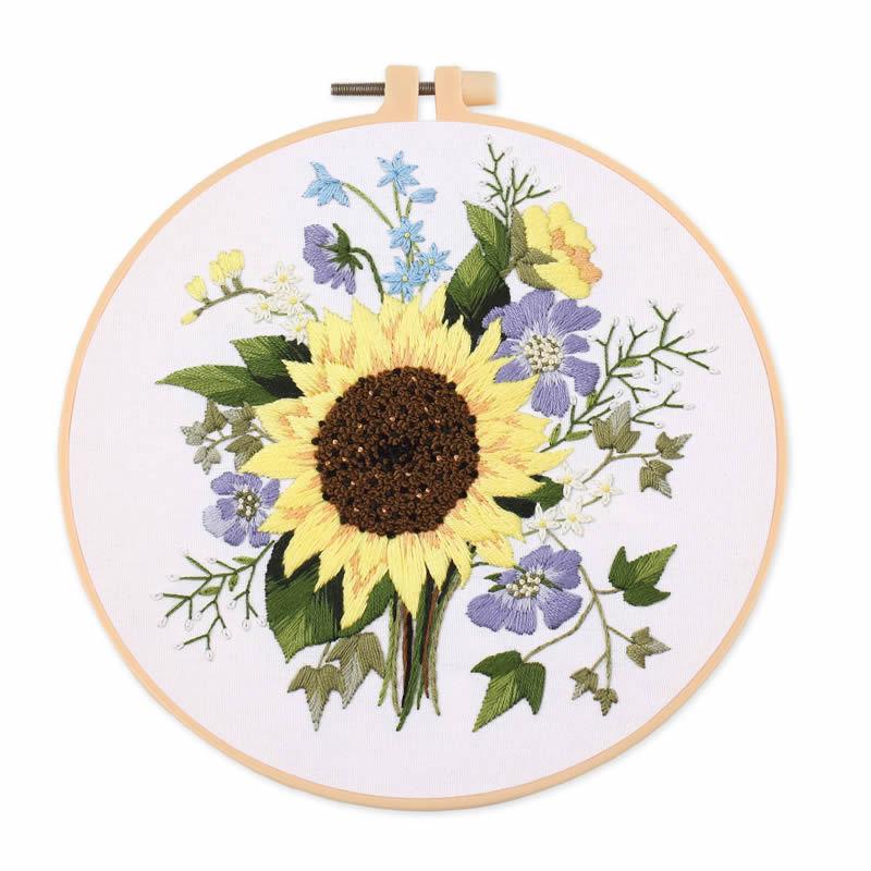 Embroidery DIY Material Package Kit Semi finished handmade cross stitch Su embroidery Craft Including Cloth Hoops Threads
